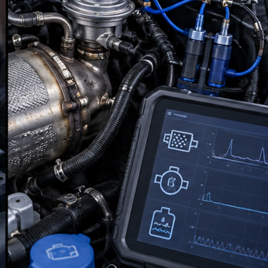 DPF and emissions system diagnostic testing